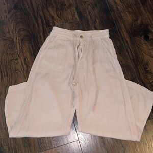 American Eagle pale pink linen pants